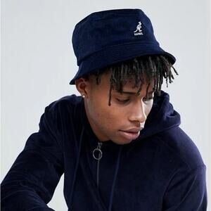 Kangol Washed Cotton Bucket Hat Black Summer Embroidered Logo Large Unisex Mens